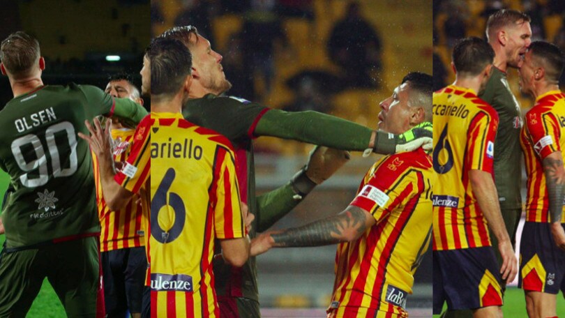 Lecce-Cagliari, che scintille tra Lapadula e Olsen