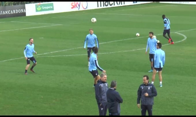 La Lazio si allena prima della sfida contro il Cluj