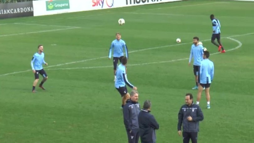 La Lazio si allena prima della sfida contro il Cluj