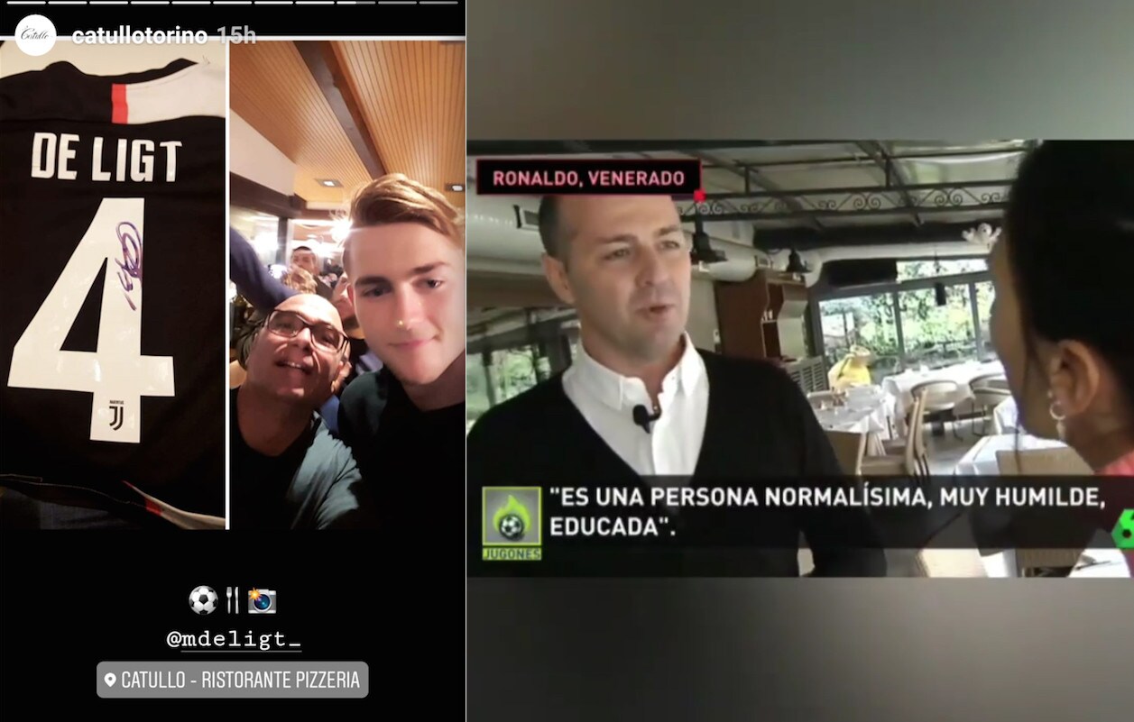 De Ligt superstar nella pizzeria che ha "battezzato" Cristiano Ronaldo