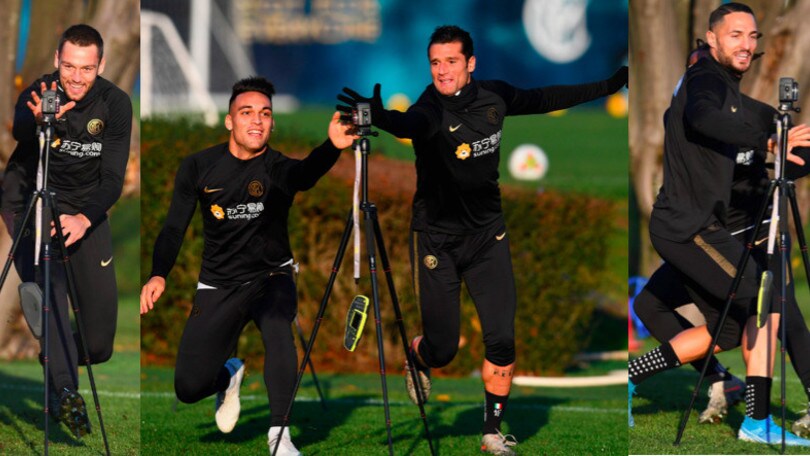 Inter, sorrisi e giochi in allenamento