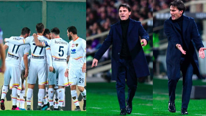 Fiorentina ko con il Lecce, Montella scatenato in panchina