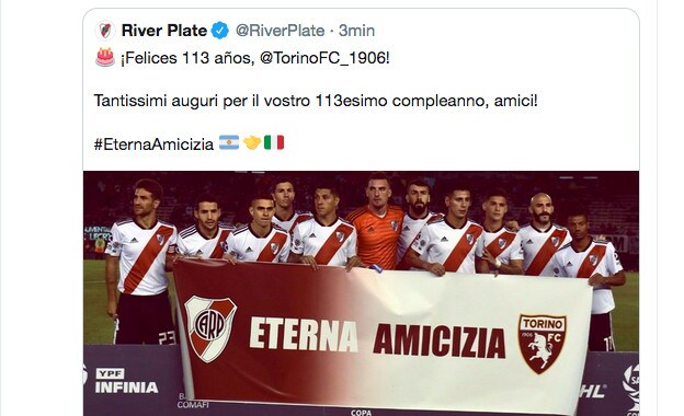 Tantissimi auguri Toro: firmato River Plate