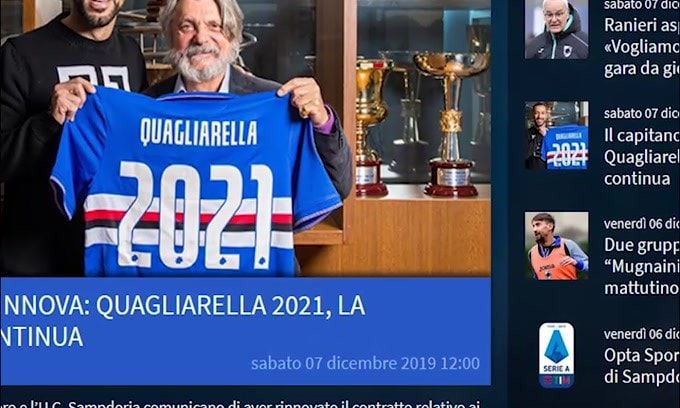 Quagliarella firma con la Sampdoria fino al 2021