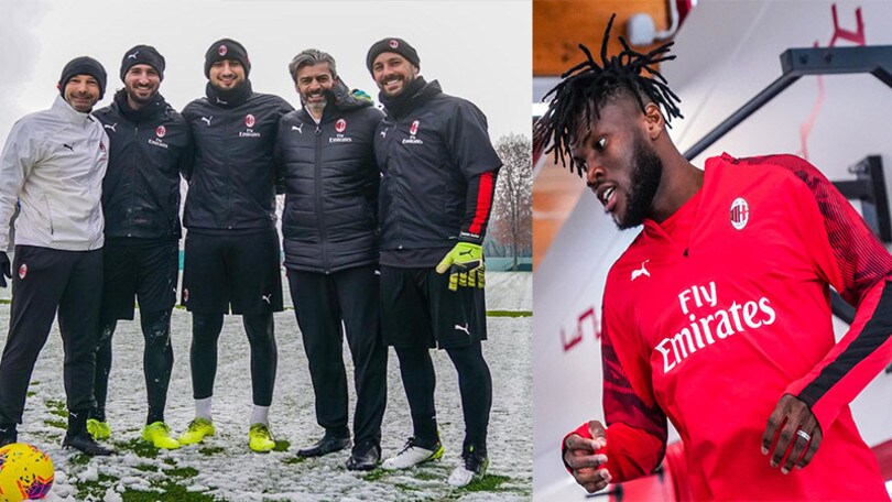 Milan, allenamento in palestra ma i portieri... sono sotto la neve!