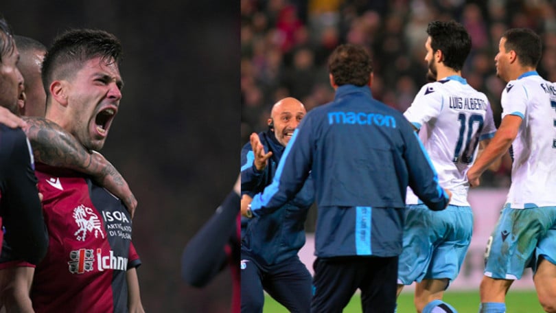 Simeone segna, la Lazio la ribalta e fa festa a Cagliari
