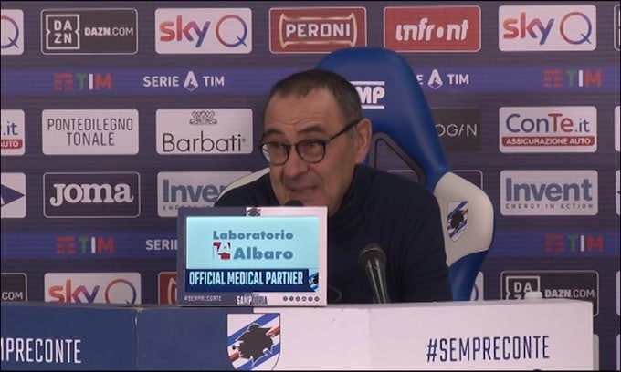 Sarri: "Cosa ho pensato al gol di Cr7? C***o"