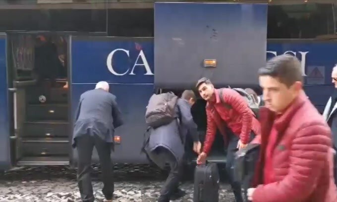 Partenza della Roma alla volta di Firenze