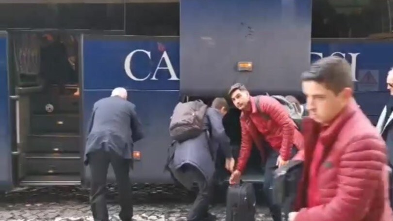 Partenza della Roma alla volta di Firenze