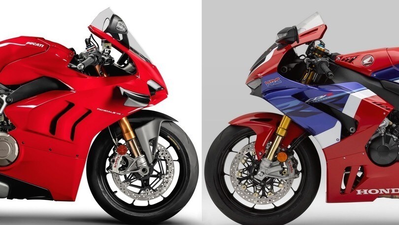 Honda CBR 1000 RR-R vs Ducati Panigale V4, potenze a confronto