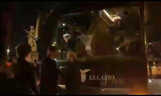 I tifosi biancocelesti in piazza della Libertà