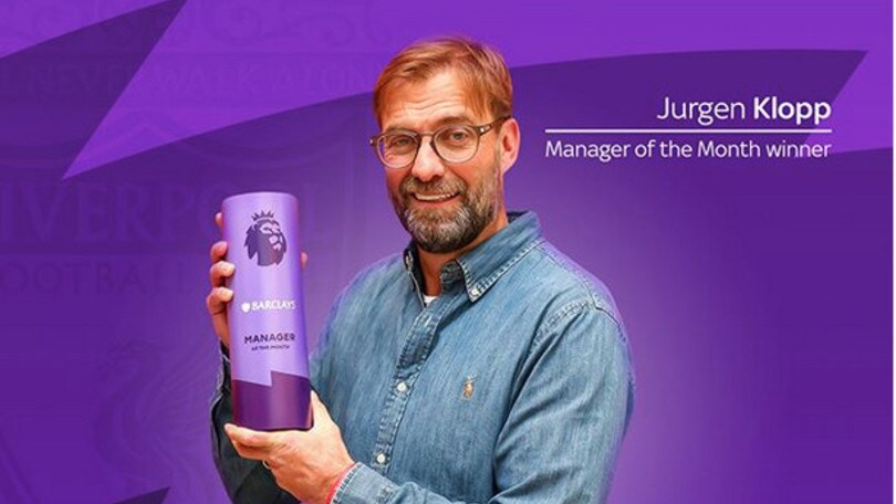 Klopp allenatore del mese: il suo Liverpool è da record