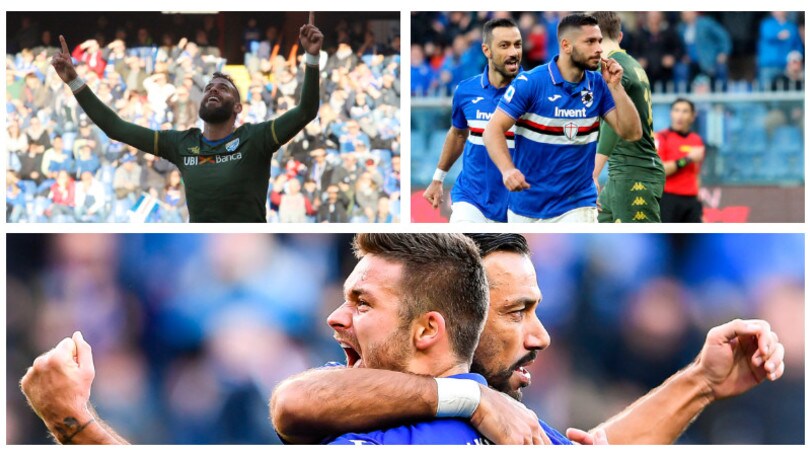 Goleada Samp contro il Brescia. Si risveglia Quagliarella