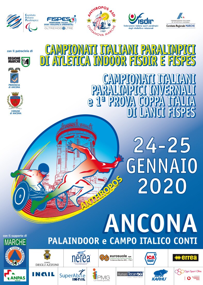 Paralimpici, ad Ancona di Campionati Atletica Indoor e Invernali Lanci
