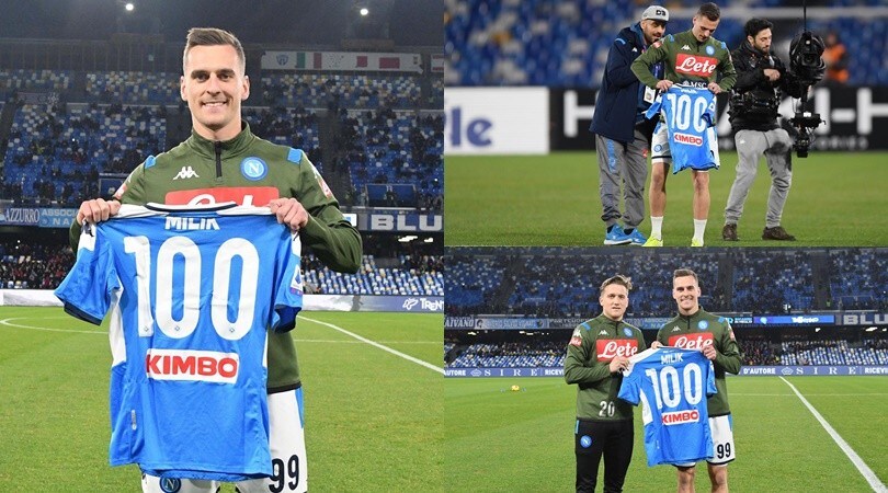 Napoli, Milik fa 100 presenze: premiato con una maglia speciale