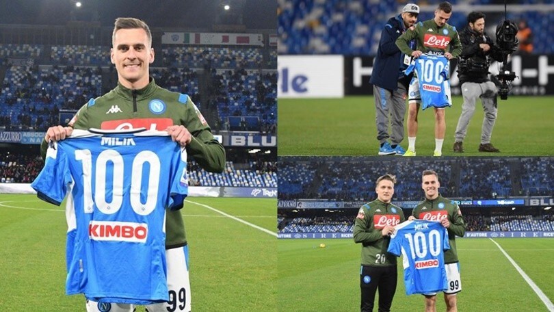 Napoli, Milik fa 100 presenze: premiato con una maglia speciale