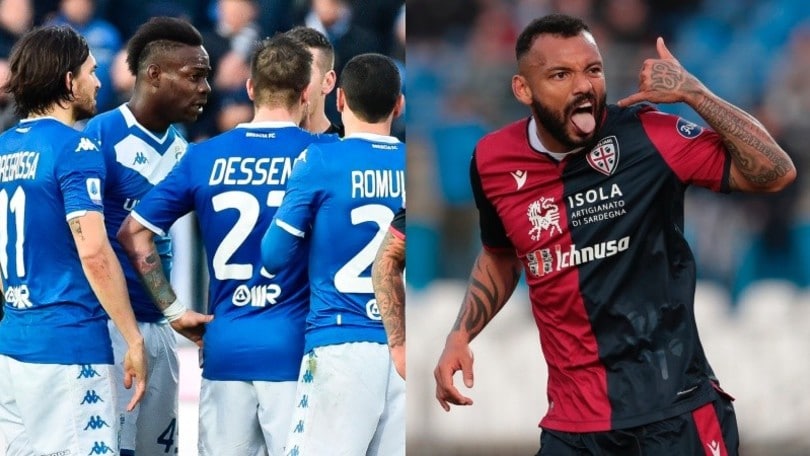 Balotelli espulso, doppiette per Torregrossa e Joao Pedro: Brescia-Cagliari show