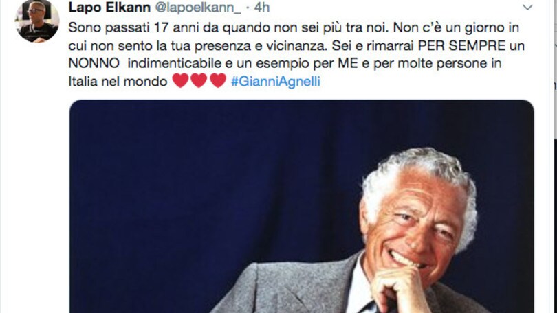Lapo Elkann ricorda Gianni Agnelli: «Nonno indimenticabile, esempio per me»