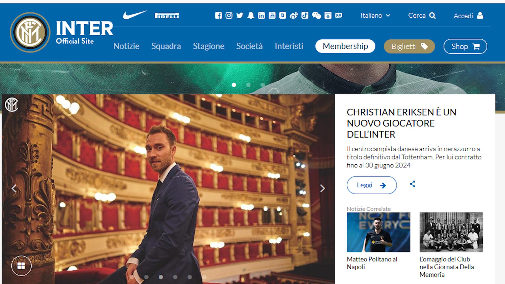 Inter, ufficiale Eriksen: contratto fino al 2024