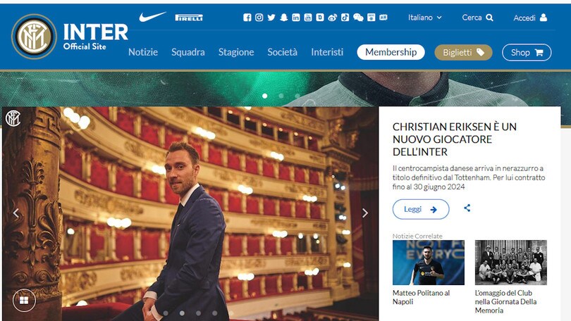 Inter, ufficiale Eriksen: contratto fino al 2024