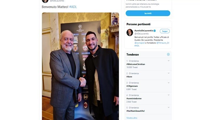 E' ufficiale: Politano nuovo giocatore del Napoli