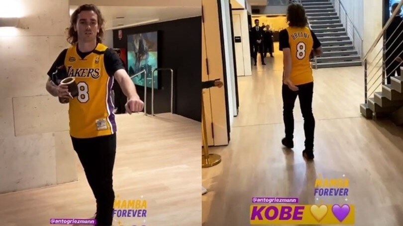 Griezmann si presenta al Camp Nou con la maglia di Kobe Bryant