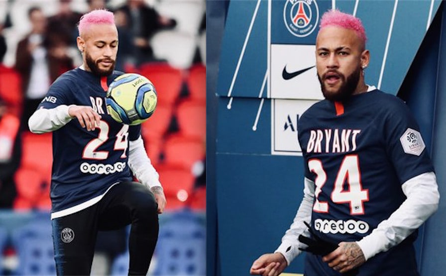 Neymar, l'omaggio a Kobe Bryant nel riscaldamento