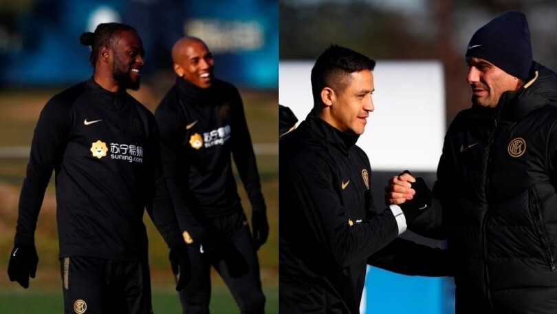 Inter, i nuovi tirano il gruppo e Sanchez "dà il cinque" a Conte