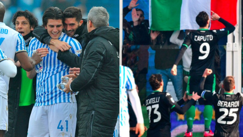 Bonifazi segna per la Spal, il Sassuolo la ribalta con Caputo e Boga