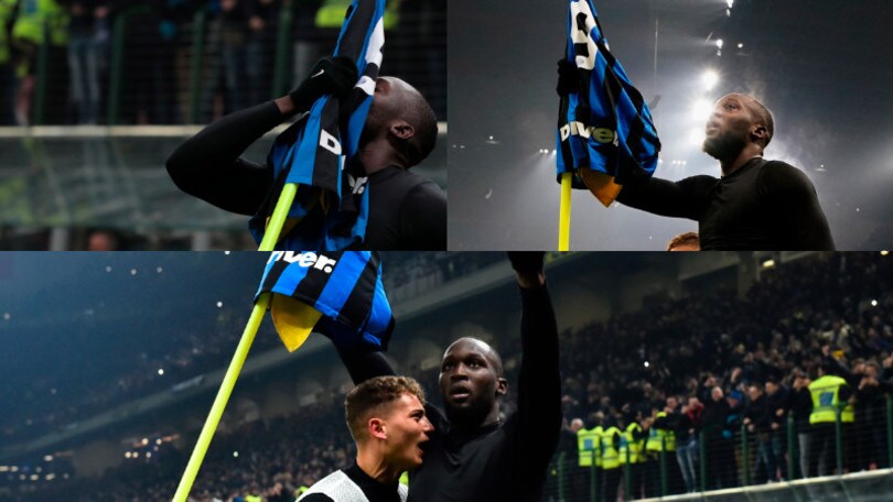 Spettacolo di Lukaku dopo il gol nel derby