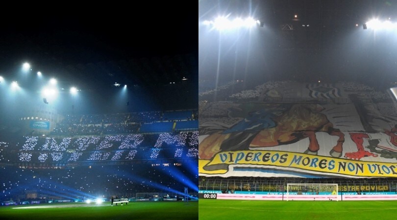 Il derby delle coreografie tra Inter e Milan