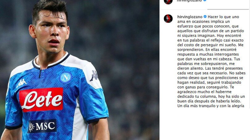 Napoli, Lozano scrive sui social: "Continuerò a lavorare con passione"