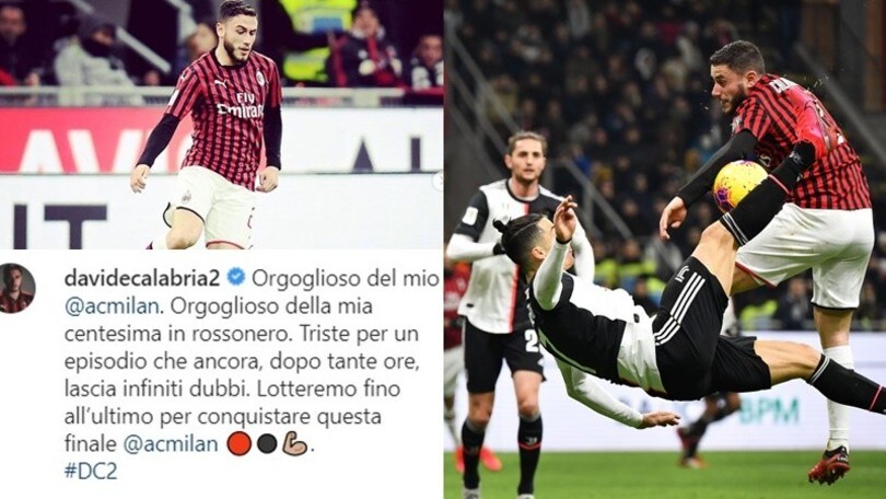 Calabria torna su Milan-Juve: "Quel rigore lascia infiniti dubbi"