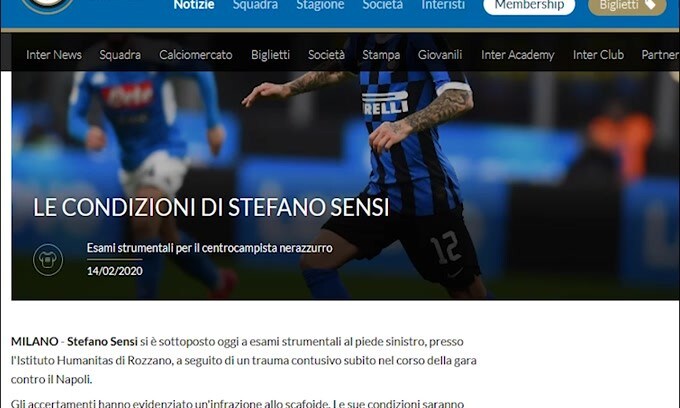Inter, Sensi salta la Lazio