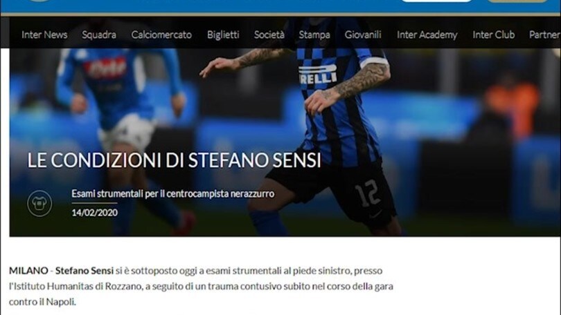 Inter, Sensi salta la Lazio