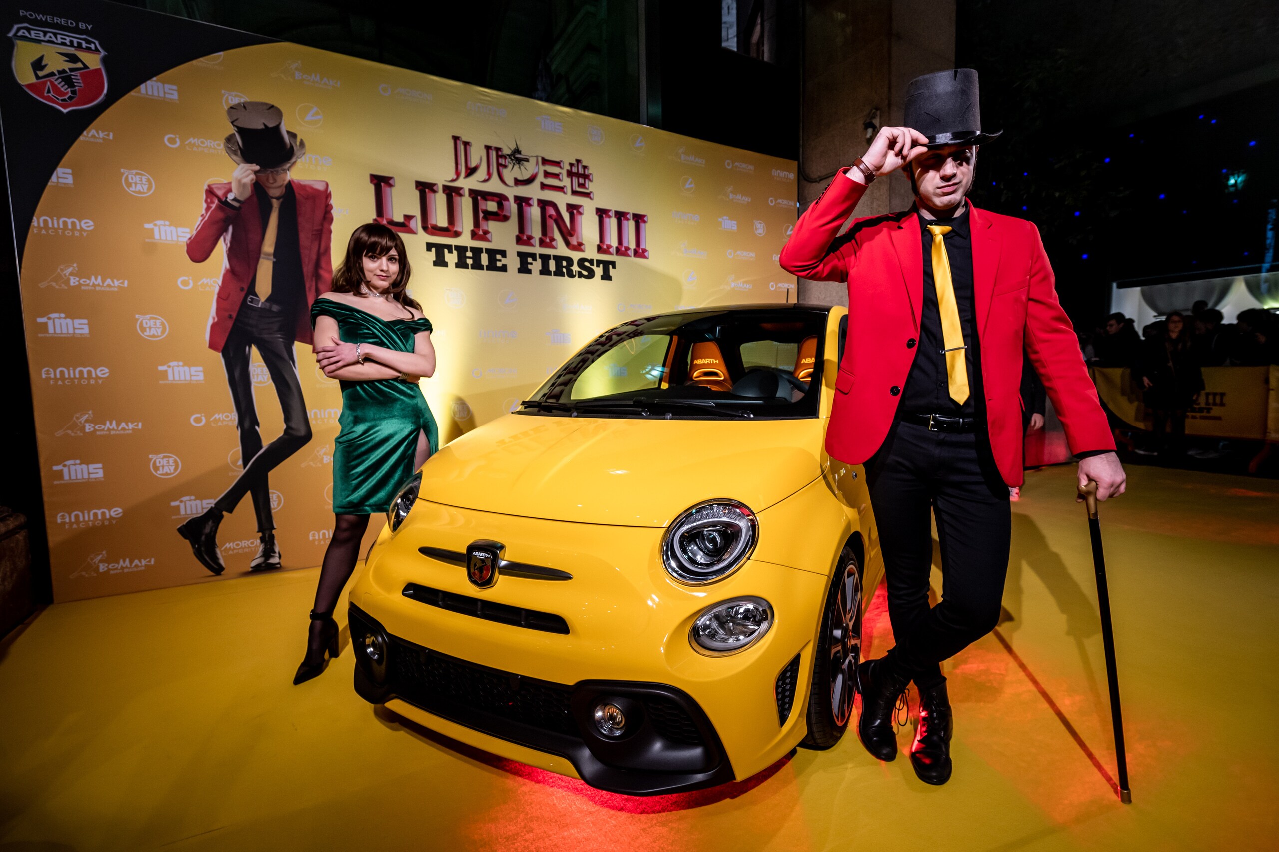 Fiat 500 Abarth 595: il giallo che piace a Lupin III