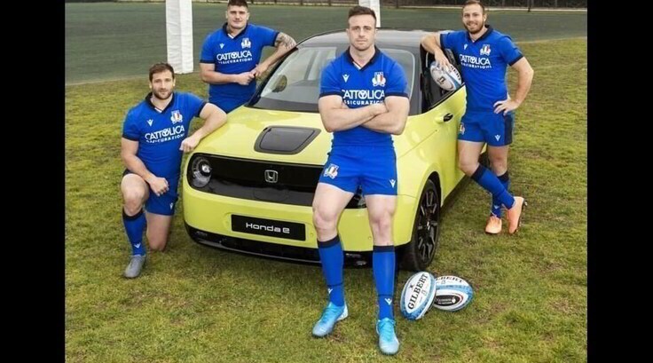Honda e: auto delI'Italrugby al Sei Nazioni