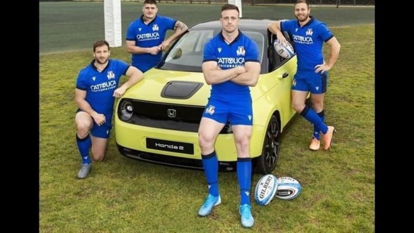 Honda e: auto delI'Italrugby al Sei Nazioni