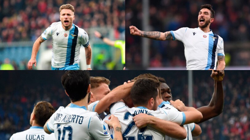 Immobile è inarrestabile, punizione super di Cataldi: la Lazio batte il Genoa