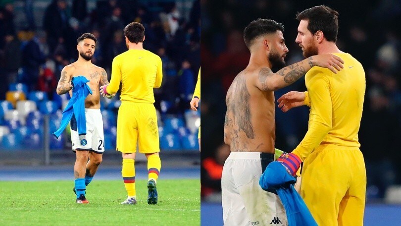 Napoli-Barcellona: scambio di maglia tra Insigne e Messi al triplice fischio