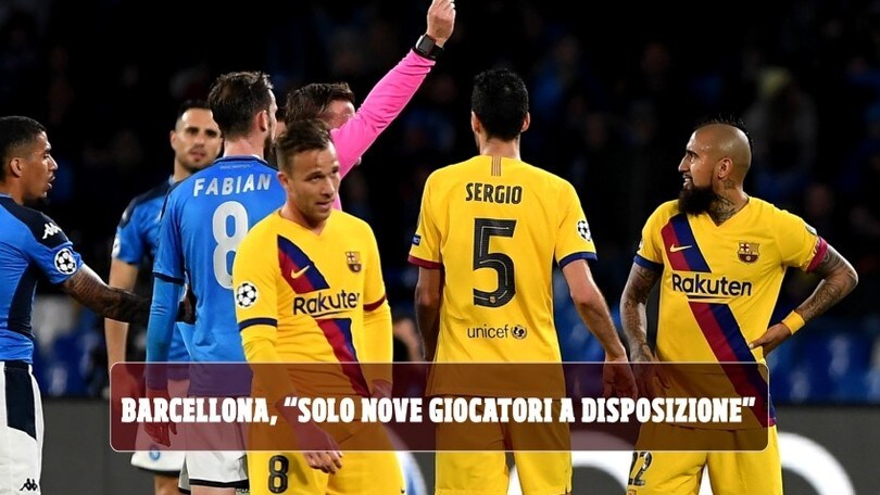 "Barcellona, solo nove giocatori a disposizione: allarme per il ritorno col Napoli"