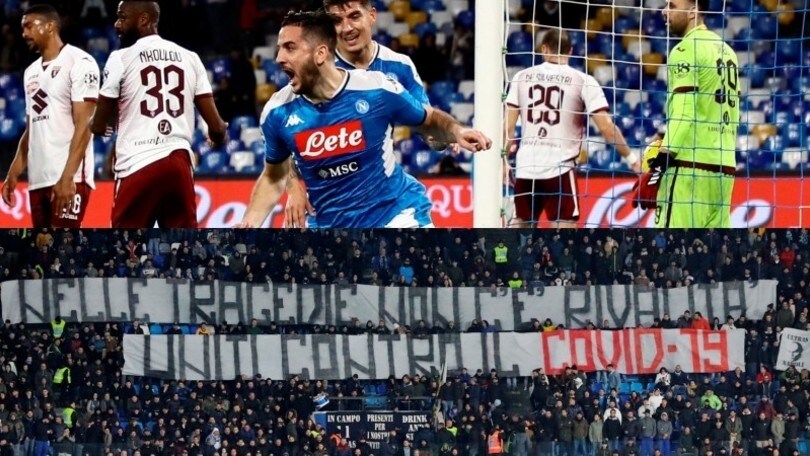 Crisi Torino, ko anche a Napoli. Pace sugli spalti per il coronavirus