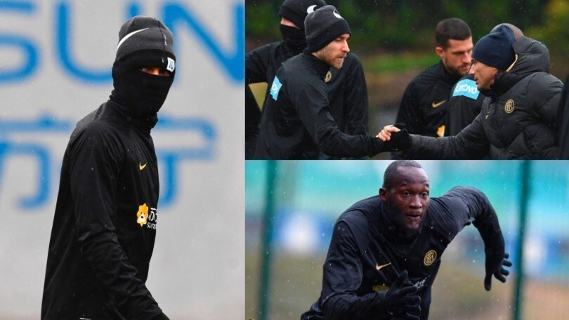 Inter, chi è l'uomo mascherato? Conte abbraccia la squadra e la fa correre