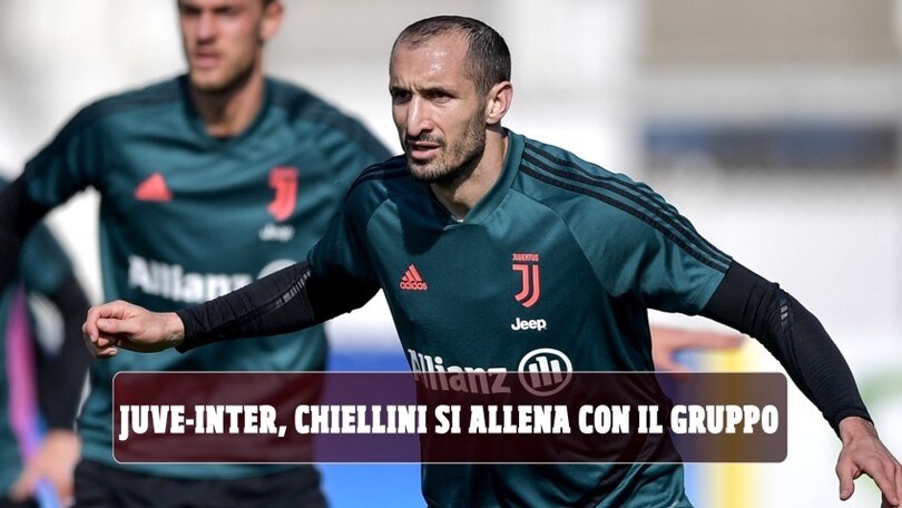 Juve-Inter, Chiellini si allena con il gruppo e si candida come titolare
