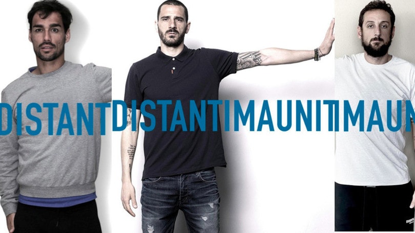 Quanti campioni per la campagna "Distanti ma uniti": c'è anche Bonucci