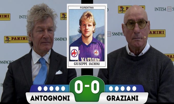 Le leggende del calcio Antognoni e Graziani si sfidano con le figurine Panini della squadra del cuore