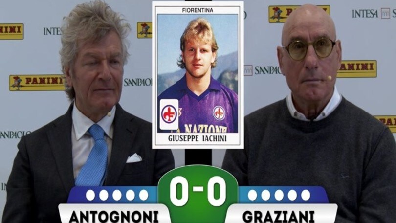 Le leggende del calcio Antognoni e Graziani si sfidano con le figurine Panini della squadra del cuore