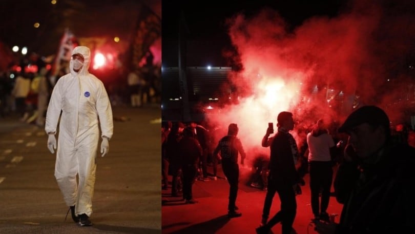 Psg-Dortmund, tifosi fuori dallo stadio: cori e fuochi d’artificio