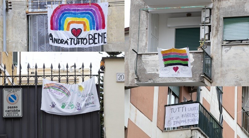 Coronavirus, i messaggi di speranza invadono Roma: "Andrà tutto bene"