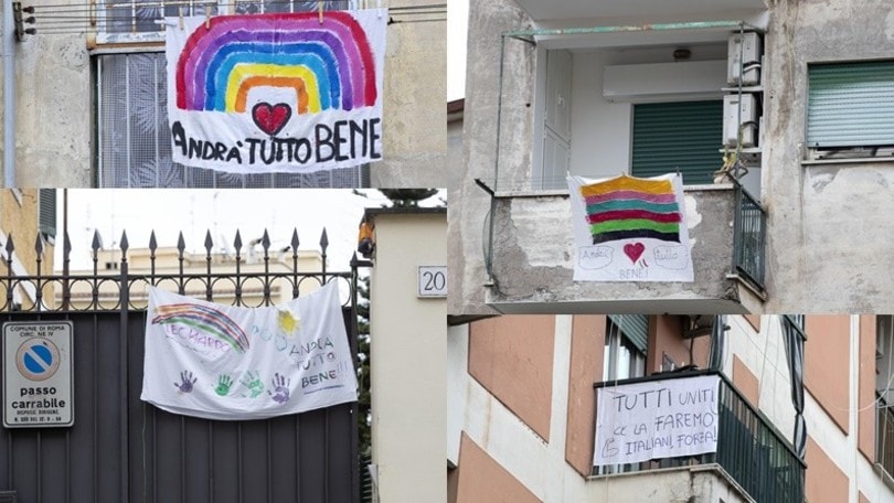 Coronavirus, i messaggi di speranza invadono Roma: "Andrà tutto bene"